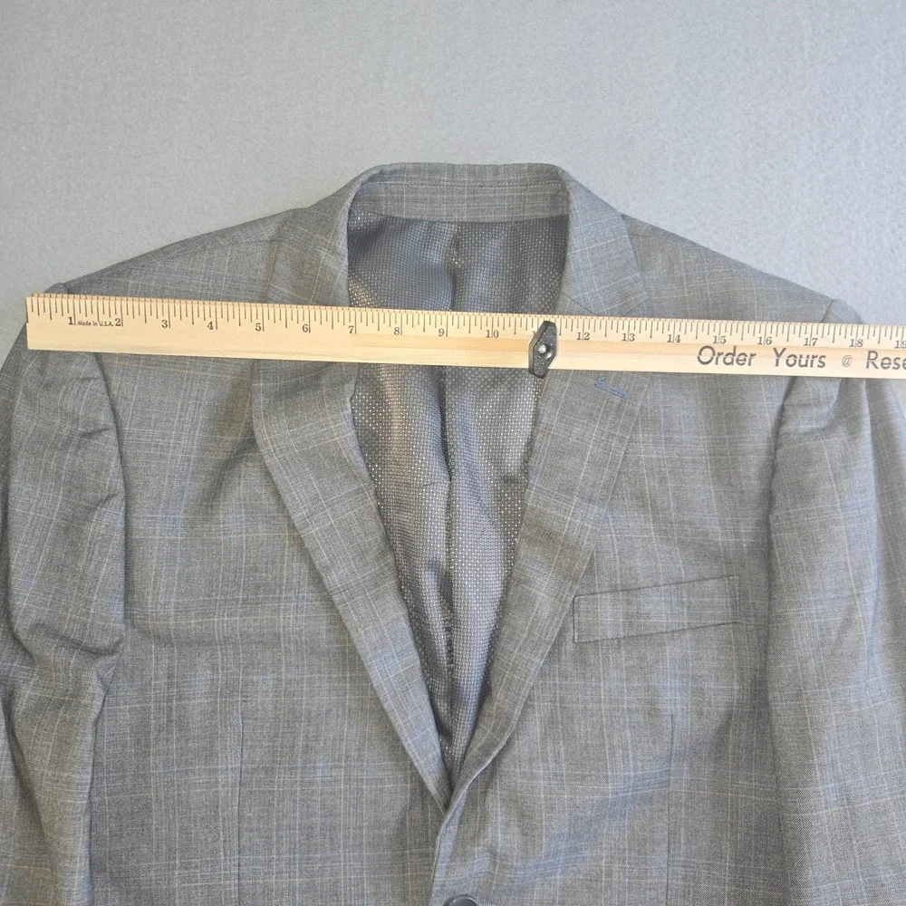 Bocaccio Uomo Blazer Mens 38S Grey Plaid Two Button Sport Coat Tailored Fit